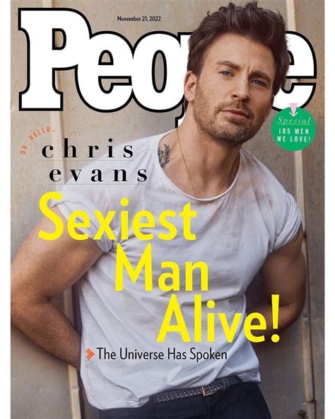 10 hottest guys|Chris Evans is PEOPLE's Sexiest Man Alive 2022.